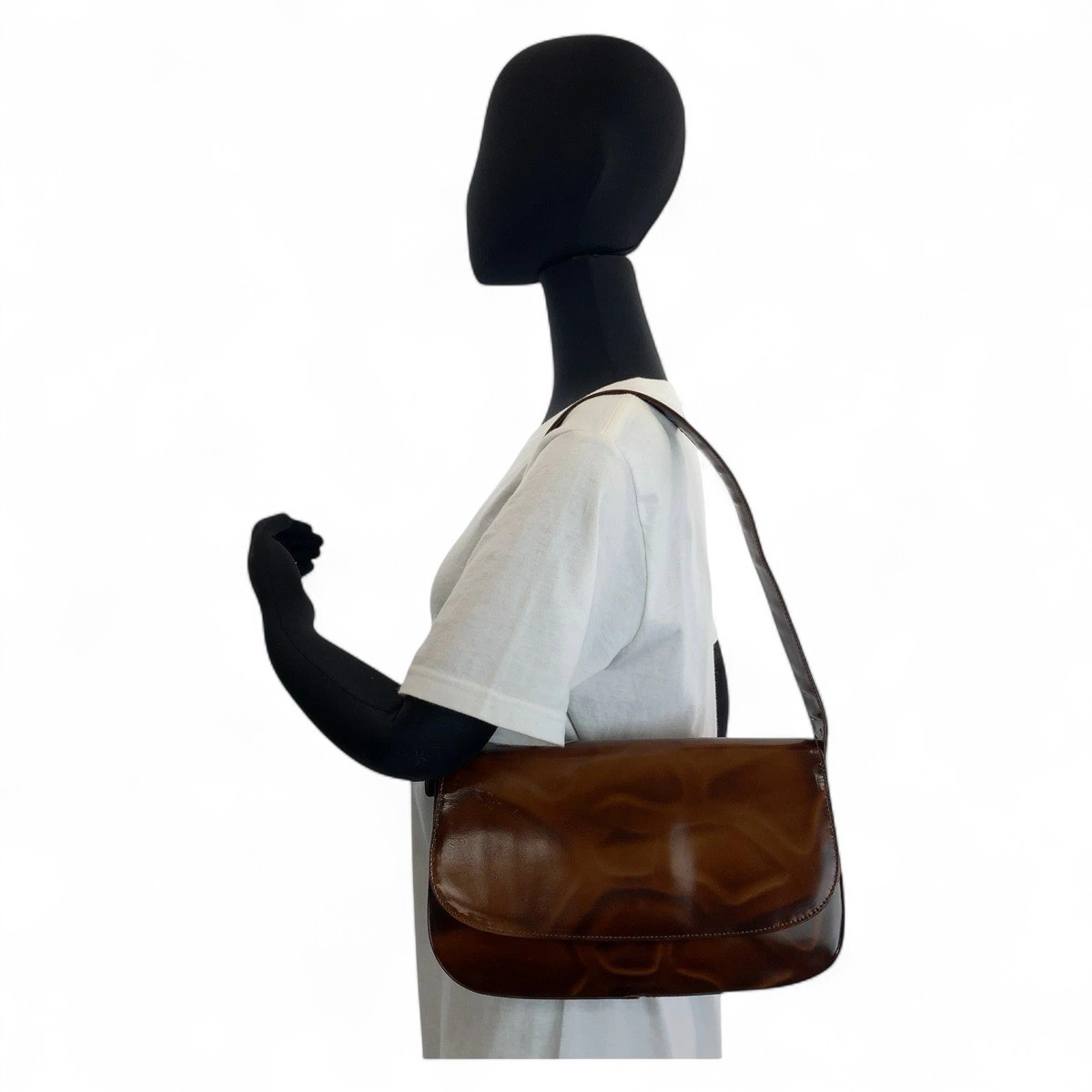 PRADA 90s Archive Giraffe Print Patent Leather Shoulder Bag