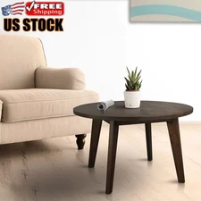 Round Coffee Table Light Easy Assembly 4 Durable Legs Suited Gathering 11.25 Lb