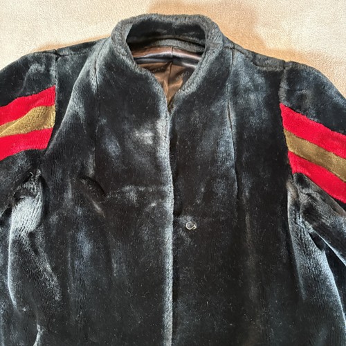 Vintage Casper Faux Fur Coat Mens Large Stripe Lined Retro 70s 80s - Picture 2 of 12