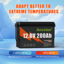 12V 200Ah Deep Cycle LiFePO4 Battery BMS Lithium Iron Phosphate Battery 2560W