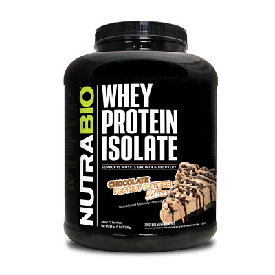 Exp 02/2025 NUTRABIO WHEY PROTEIN ISOLATE 5lb Chocolate Peanut Butter Bliss