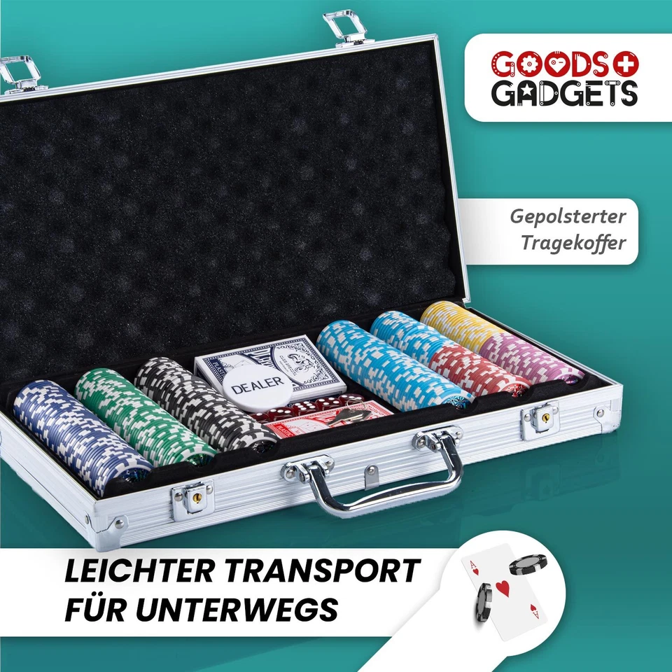 Professional Poker Case Poker Set with Poker Chips & Cards Poker Deck 12g Metal Core etc - Image 4 of 4