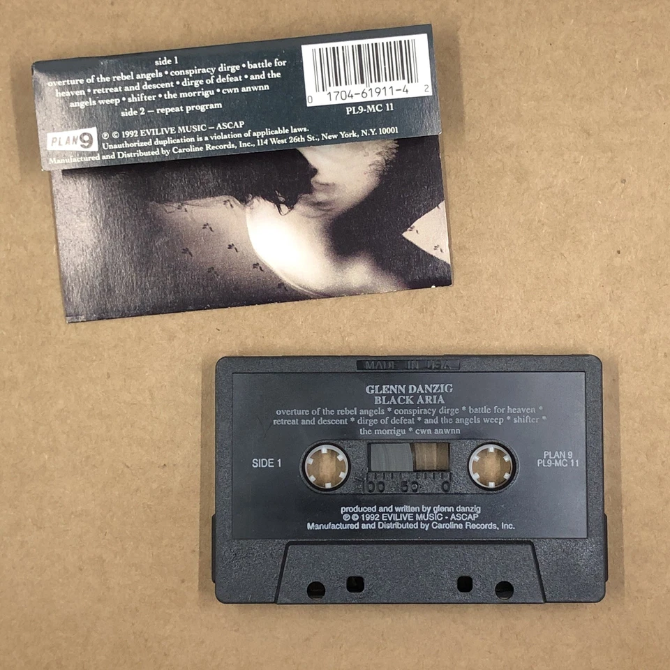 GLENN DANZIG Cassette Tape 90s Ambient Avantgarde BLACK ARIA MISFITS SAMHAIN - Image 2 of 4
