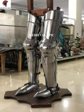 Medieval Knight Full Leg Armor Greaves Halloween Costume Larp Armory
