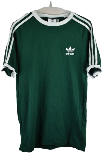 Adidas Mens Short Sleeve Trefoil Green T Shirt Size S Sports Gym Original Cotton