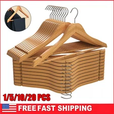 5/10/20Pcs Wooden Hangers Suit Hangers Premium Natural Finish Cloth Coat Hangers
