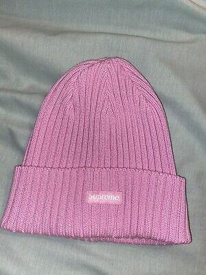 Supreme Pink Overdyed Beanie Hat OS One Size SS23 Small Box Logo | eBay