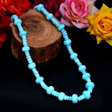 Peruvian Opal A Unique Designed Necklace 20 Inch Smooth Beads Shape Woman Gifts