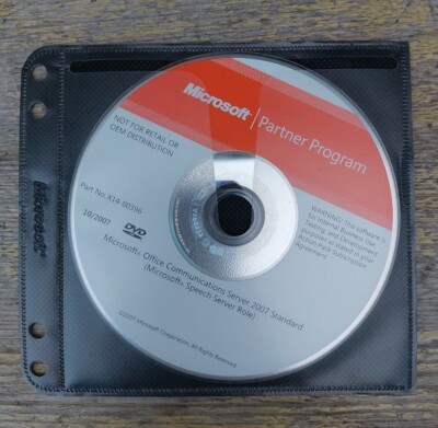 Microsoft Partnerprogramm Office Communications Server 2007 Original DVD CD
