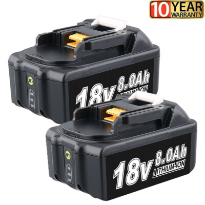 2x 18V/8,0Ah Per Batteria Makita BL1860B - Set Di 2 - 197422-4 - Foto 2