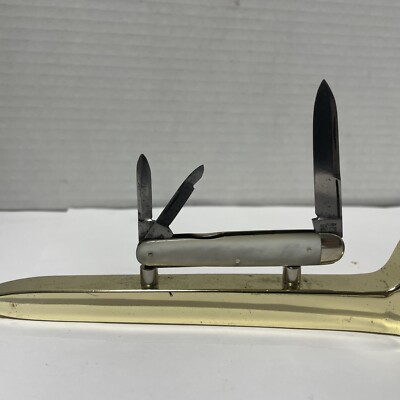 New York Knife Co. Sleeve Board Whittler with file  Mother Of Pearl Handles 