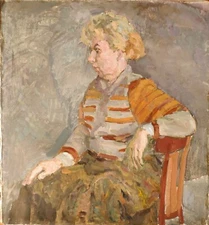 Ukrainian Soviet Oil Painting portrait impressionism realism woman 