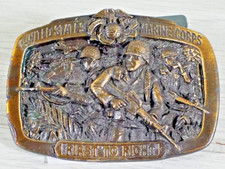 1982 U.S. Marine Corps First To Fight Belt Buckle 3.5 INCHES