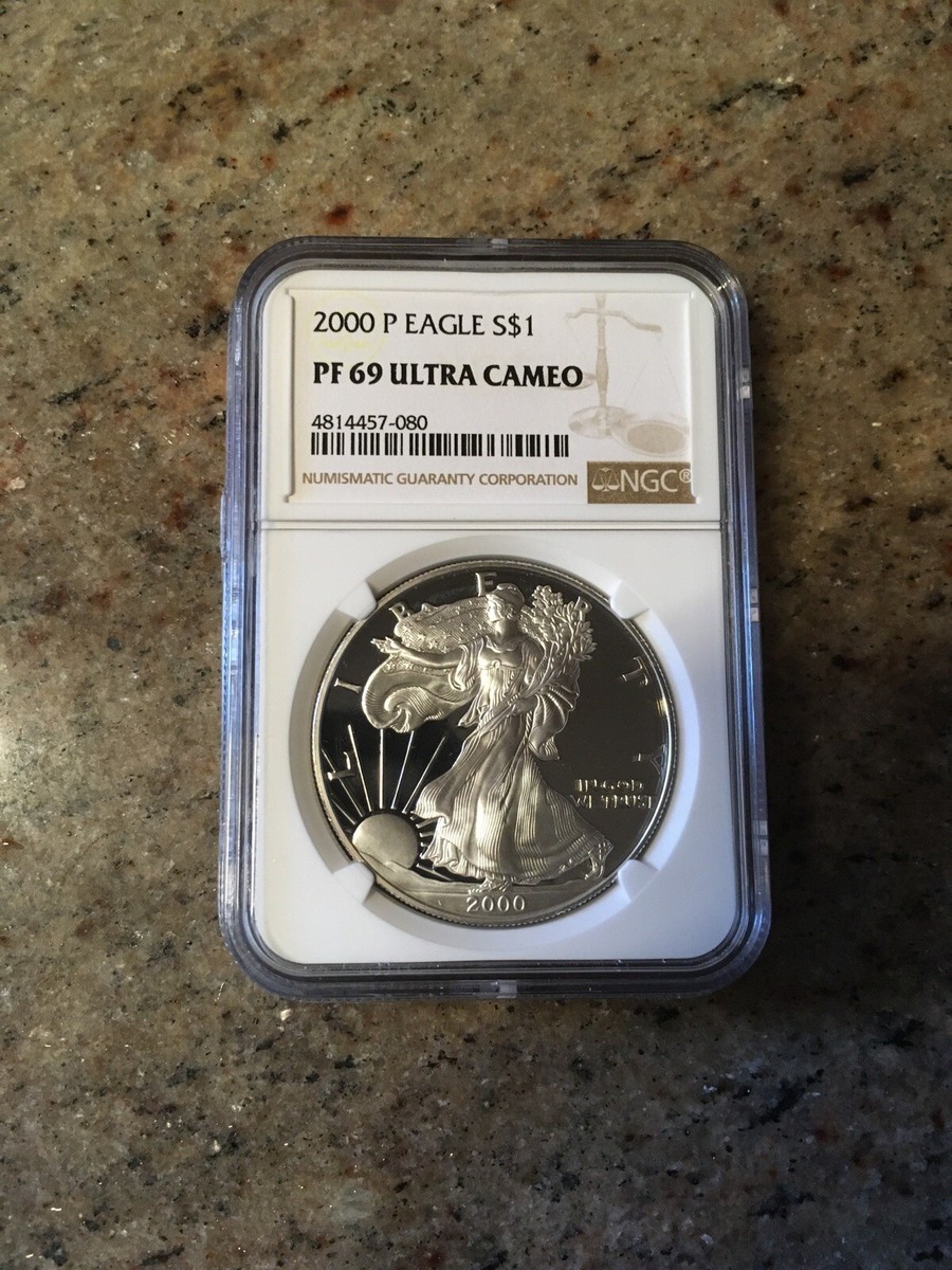 ★値下げ中【PF69 ULTRA CAMEO】シルバーイーグル銀貨 【NGC】 2000 P Silver Eagle $1 PF 69 Ultra Cameo NGC 1 oz Fine
