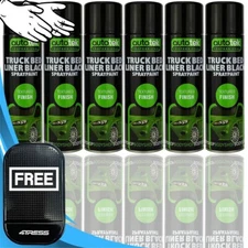 6x Autotek Truck Bed Liner Black Aerosol Spray Paint Professional Cans 500ml+G+M