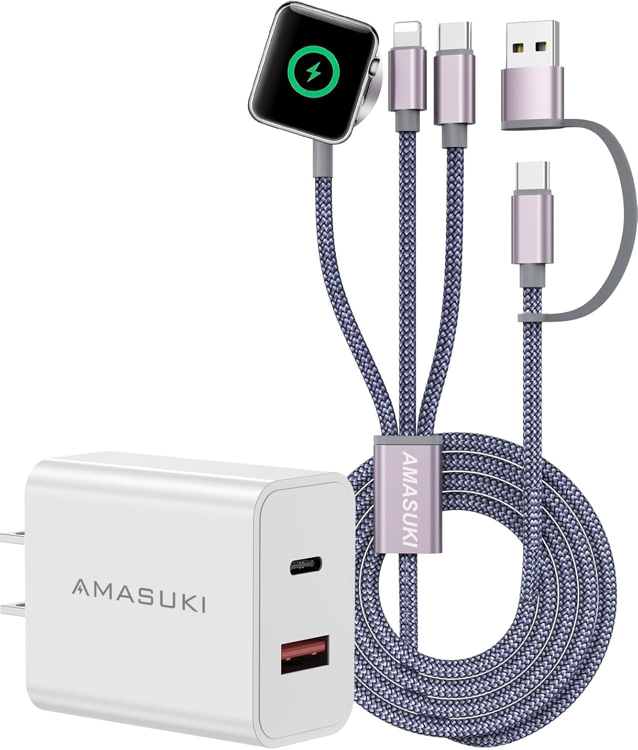 Multi Charging Cable for Apple Watch Charger iPhone Charger PD20W USB C/A Cha...