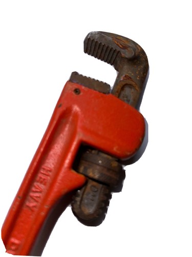 Heavy Duty Pipe Wrench 10” Orange Vintage - Picture 4 of 5