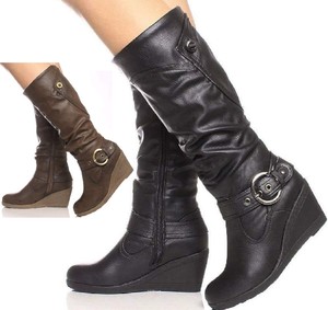 Botas Piel Cuña Mujer Hot Sale, UP TO 61% OFF | agrichembio.com