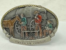 Vintage 1983 Commemorative American Cowboy Belt Buckle COLOR version 1893/5000