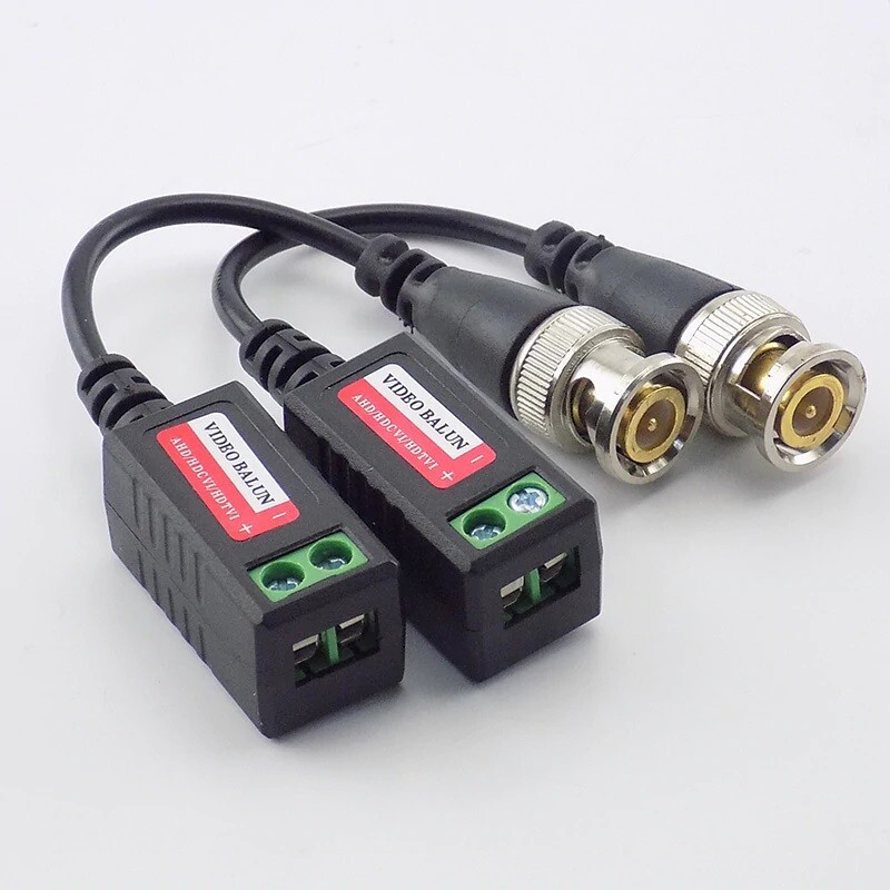 CCTV Cable CCTV Video Balun 5MP 8MP BNC Power Over Coax Pro Range