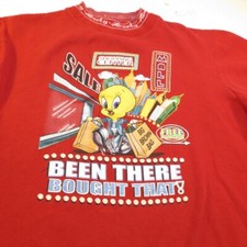 VINTAGE 1990s LOONEY TUNES TWEETY BIRD SHOPPING CREWNECK SWEATSHIRT Womens