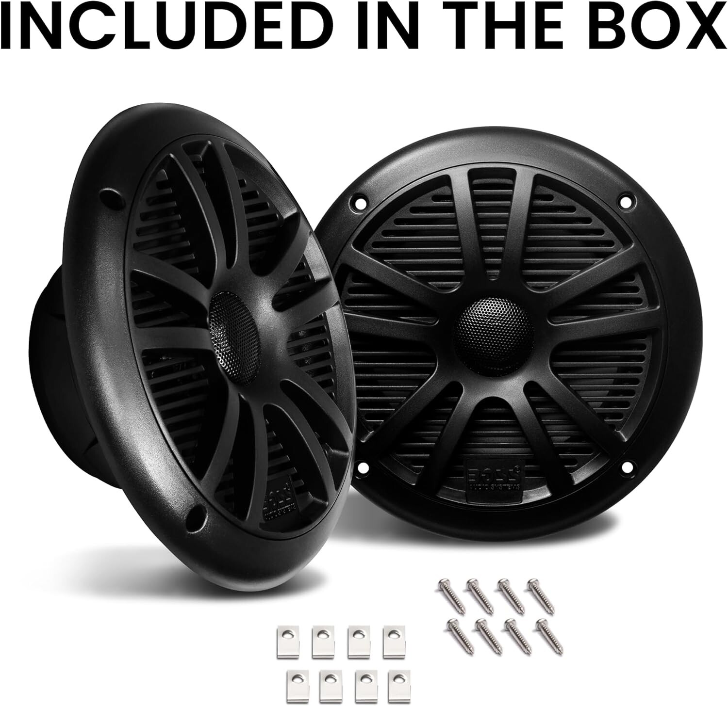 BOSS Audio Systems MR6B 6.5&rdquo; 2 Way Marine Boat Speakers - 180 W pair, Full Range