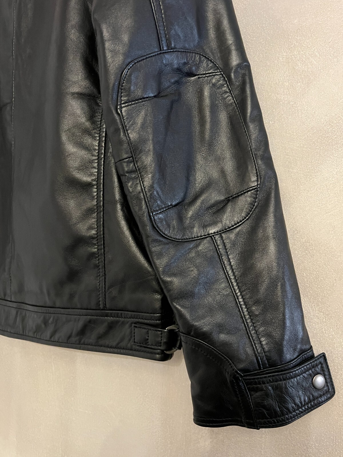Mens Biker Jacket Real Leather Infinity London Quilted Size XL - New RRP = £159 image 8