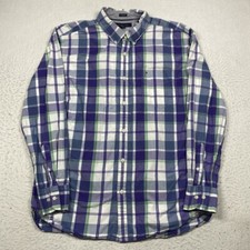 Tommy Hilfiger Shirt Mens XL Custom Fit Multicolor Plaid Button Down Long Sleeve