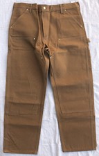 Carhartt B01 BRN Mens 40x32 Duck Double-Front Brown Work Dungaree USA Made Pants
