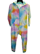Cat and Jack Cat Hooded Pajama One Piece Size MED 7/8 Tye Dye