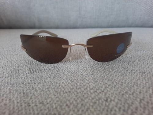 Silhouette Rimless Sunglasses Model 8085 Color Gold \ Pearl Ceramic Polarizd LNS - Picture 4 of 6