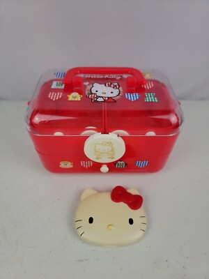 1994 RARE HELLO KITTY CHERRY RED CABOODLE BOX | eBay
