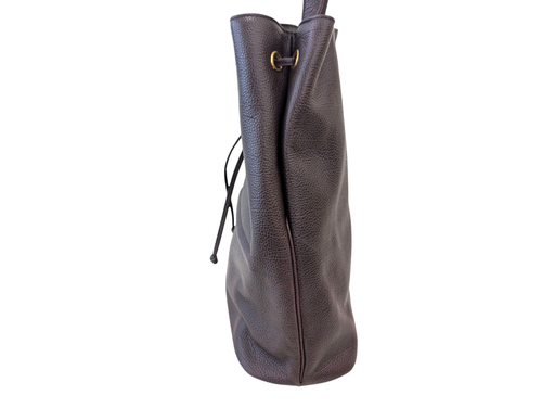 *Rare* YSL Vintage Shoulder Bag Drawstring Leather Yves Saint Laurent Authentic - Picture 6 of 24