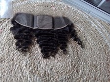 13X4 DEEP WAVE SILK BASE TOP LACE FRONTAL 12INCHES BRAZILIAN EAR TO EAR 1B 90g
