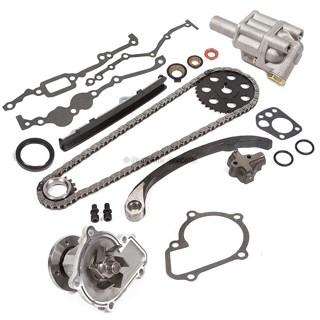 Kit de cadena de distribución Fit 89-97 Nissan 240SX D21 Pickup 2,4 L + bomba de aceite y agua KA24E Foto 3 de 4