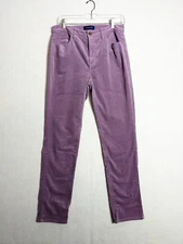Talbots Womens Pants High Waist Straight Leg Size 4 Cotton Blend Purple