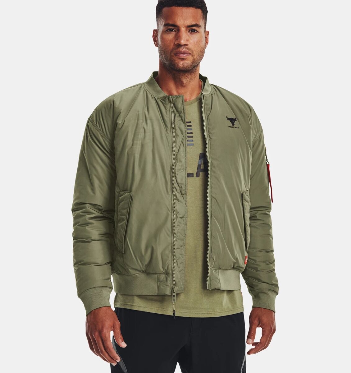 NWT! Under Armour Project Rock Insulated Men's Large Bomber NWT! Under Armour Project Rock Insulated Men's Large Bomber