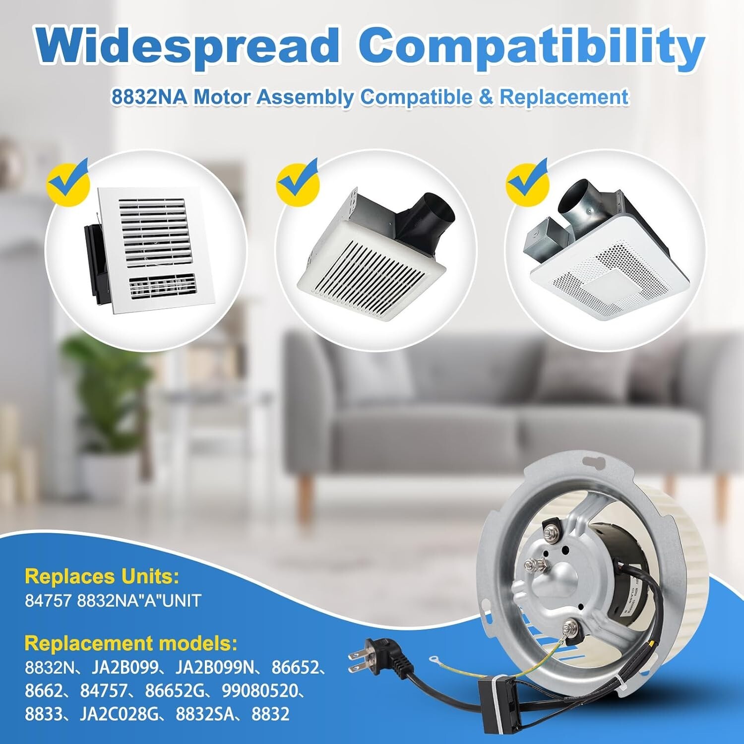 Nutone Bathroom Fan Motor NuTone Bathroom Fan Blower Motor 8832NA