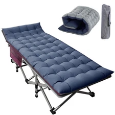 NAIZEA Folding Camping Cot Military Cots Sleeping Bed With Mattress & Carry Bag
