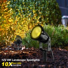 10X 12V 5W Landscape Spotlights Yard Waterproof Warm/Cool White COB LED Outdoor