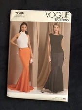 Vogue Pattern V1986 Red Carpet Mermaid Fishtail Skirt Misses/Women Sz 8-16/18-26