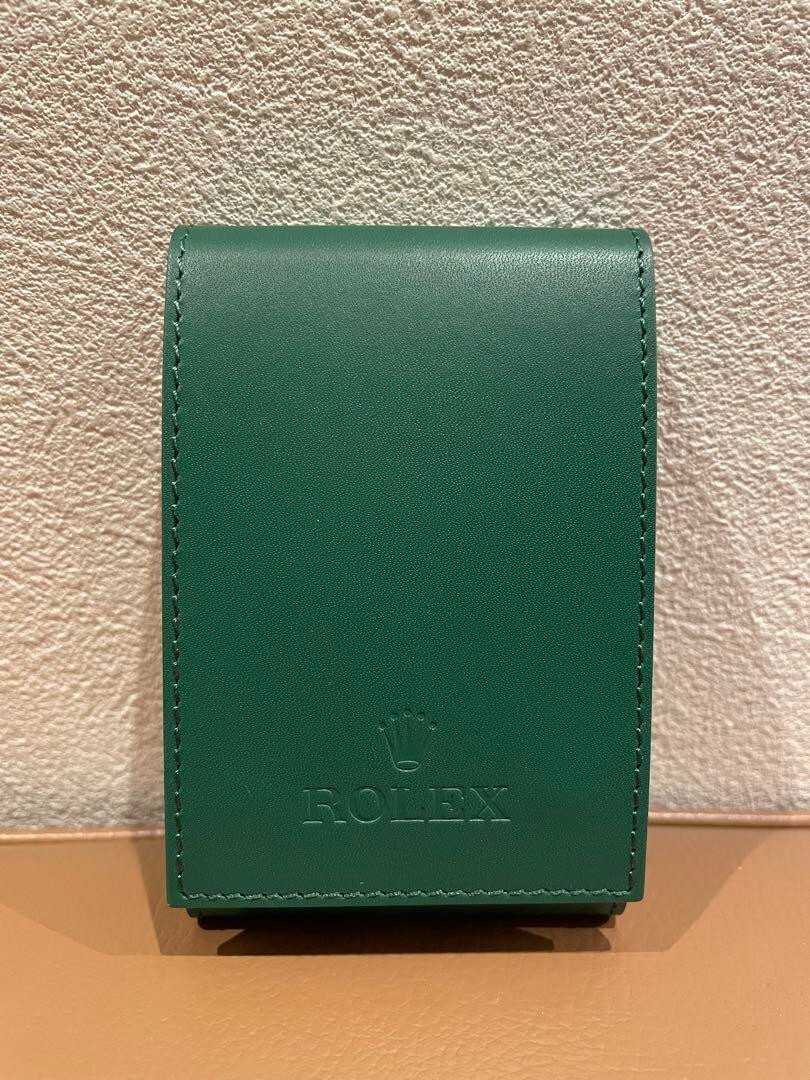 ROLEX Watch Case Green Leather Protection Soft Watch Holder Travel