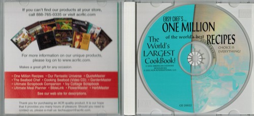 Vintage Computer Software: Easy Chef's One Million Of The World's Best Recipes - Photo 2/2