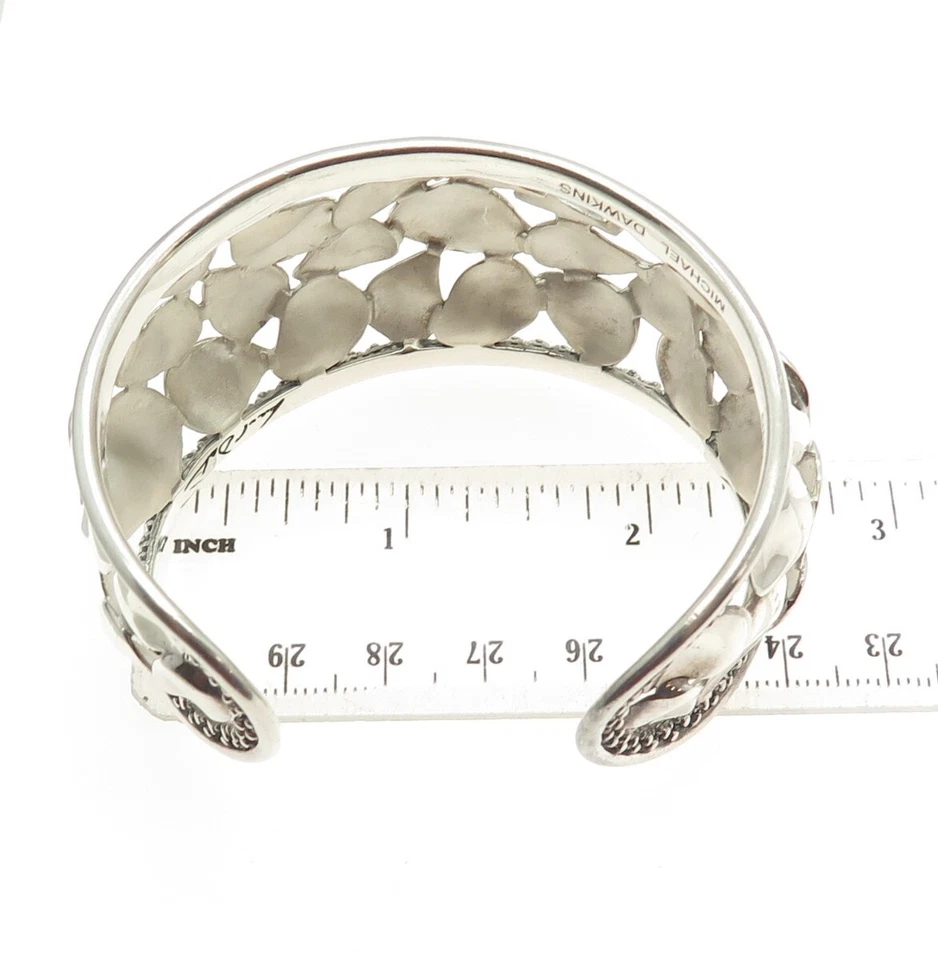 Pulsera ajustable de pétalos de edición limitada de plata de ley de 7" MICHAEL DAWKINS Foto 2 de 4