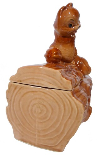 VINTAGE Brush McCoy SQUIRREL & NUT COOKIE JAR (1950s) Ceramic LOG Excellent!!! - Bild 4 von 7