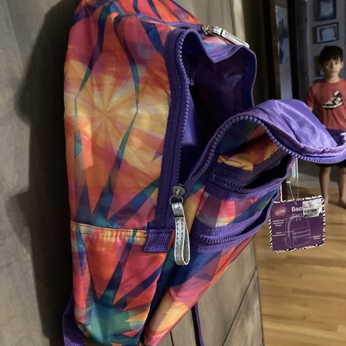 NEU MIT ETIKETT 3C4G MEHRFARBIGER GEOMETRISCHER MÄDCHEN-SCHULRUCKSACK LILA (GRUNDSCHULALTER) - Bild 7 von 10