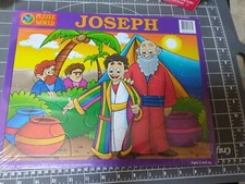 Vintage Puzzle Preschool New Heavy Cardboard Bible Story Sunday Joseph Coat New