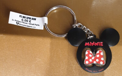 Schlüsselanhänger / Disneyland Paris Minnie Mouse Spinner Bow / Schleife