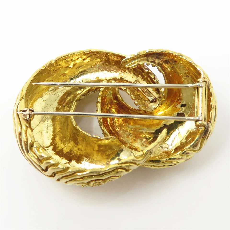 Огромная брошь на булавке с двойным полумесяцем из желтого золота 18 карат NYJEWEL Cartier - Изображение 3 из 4