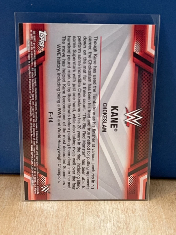 2017 Topps WWE Then Now Forever Finishers and Moves #F-14 Kane wrestling card - Image 2 of 2